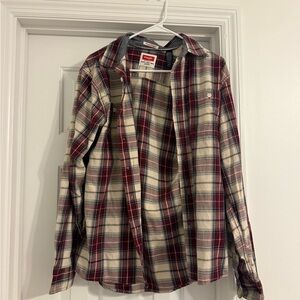 Wrangler Red and White Plaid Women’s Flannel